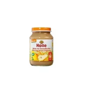 Potito de pera con copos de espelta ecológico de Holle