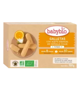 Galletas de dentición de naranja para bebés de 8 a 10 meses