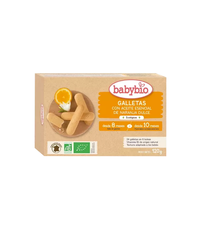 Galletas de dentición de naranja para bebés de 8 a 10 meses