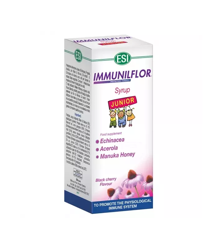 Jarabe de Equinácea inmunoestimulante para niños con Miel de Manuka y extractos naturales.