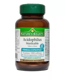 Imagen del complemento alimenticio Acidophilus Masticable de Nature’s Bounty® con sabor a fresa