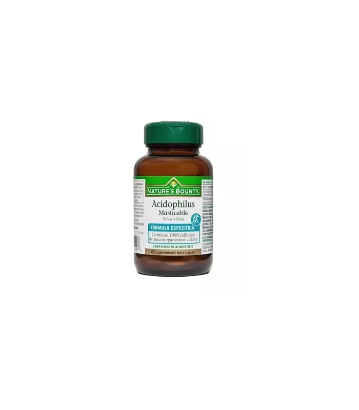 Imagen del complemento alimenticio Acidophilus Masticable de Nature’s Bounty® con sabor a fresa