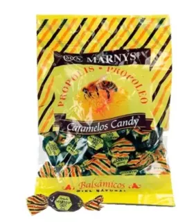 Caramelos de miel y propóleo que suavizan la garganta.