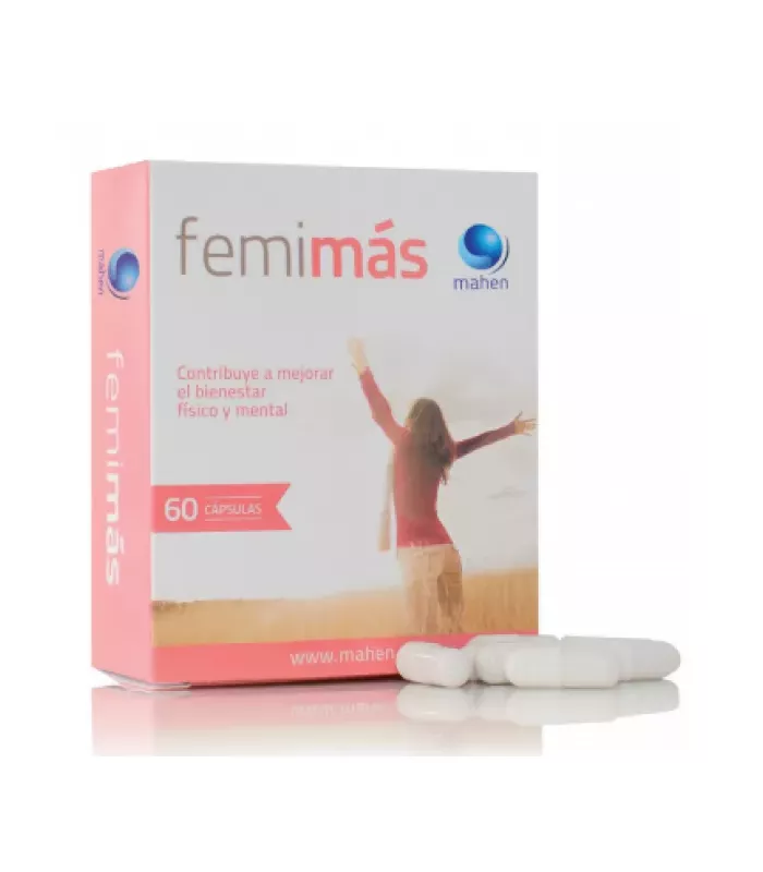 Suplemento Femimás de Mahen para aliviar síntomas de la menopausia.