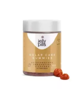 Gummies solares de betacaroteno y antioxidantes para una piel bronceada y saludable.