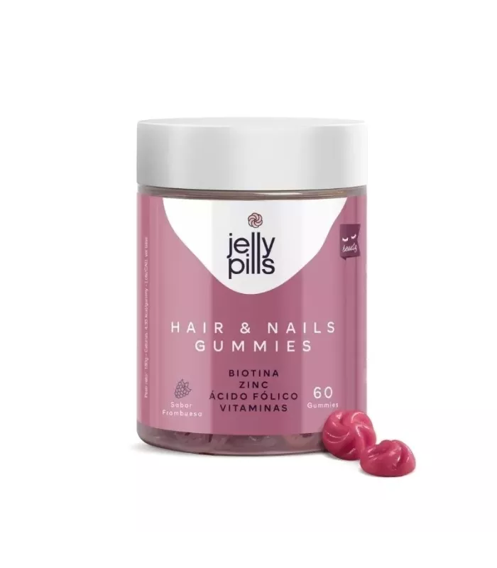 Gummies para cabello y uñas con sabor a frambuesa