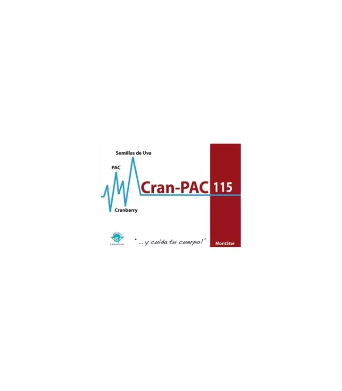 Cápsulas Cran-PAC 115 para el cuidado saludable de la vejiga y el tracto urinario.