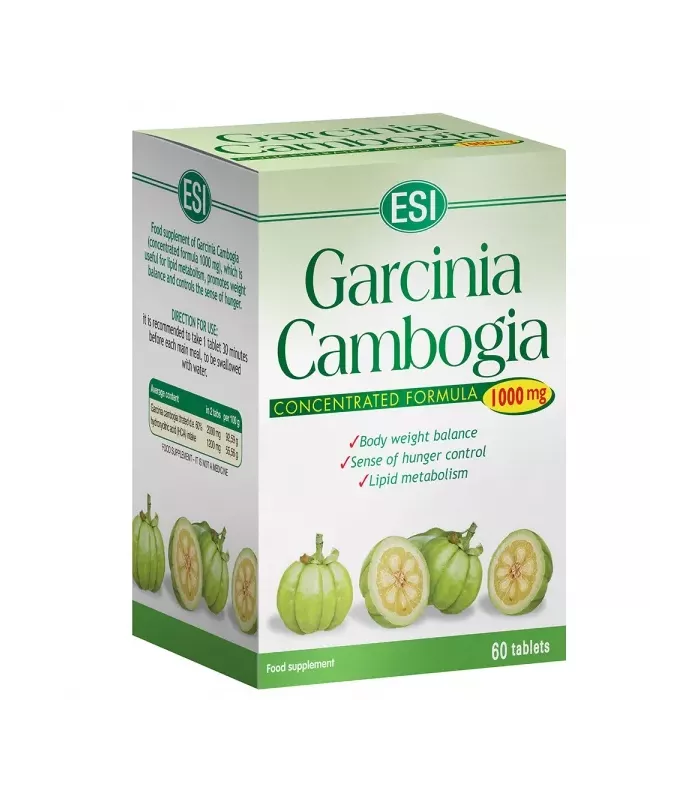 Suplemento de Garcinia Cambogia para el control del peso y la absorción de grasas.