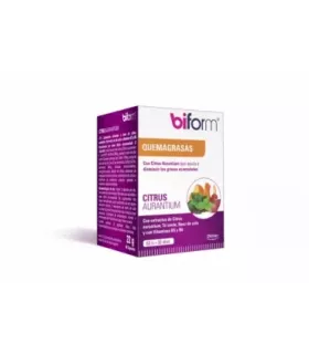 Suplemento alimenticio con Citrus aurantium y vitaminas B5 y B6 para reducir grasas acumuladas.