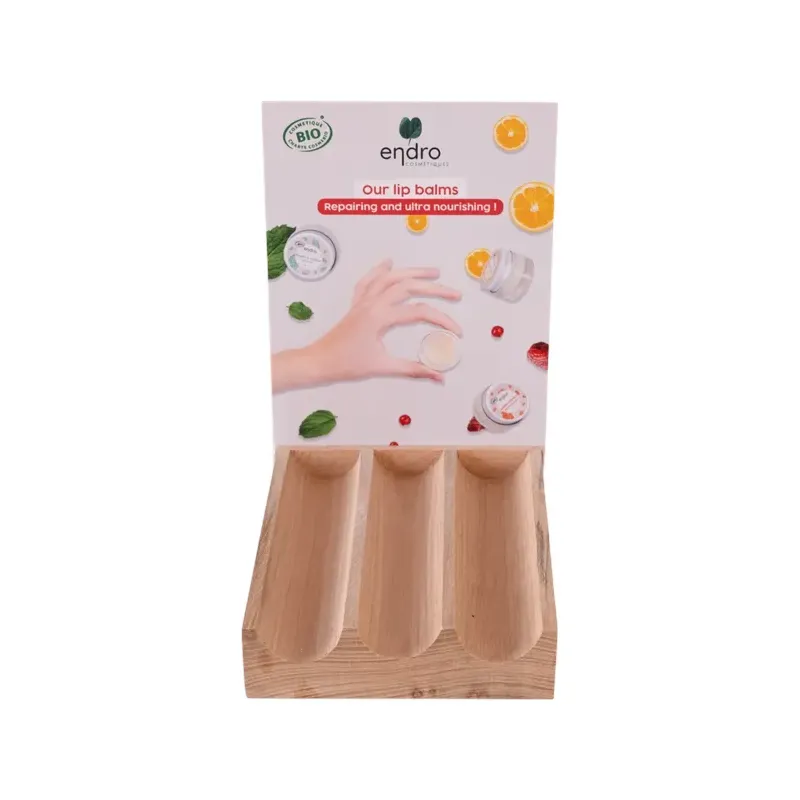 BASE EXPOSITOR DE MADERA BÁLSAMOS labiales