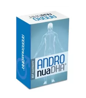 Suplemento nutricional para mejorar la fertilidad masculina con antioxidantes y DHA.
