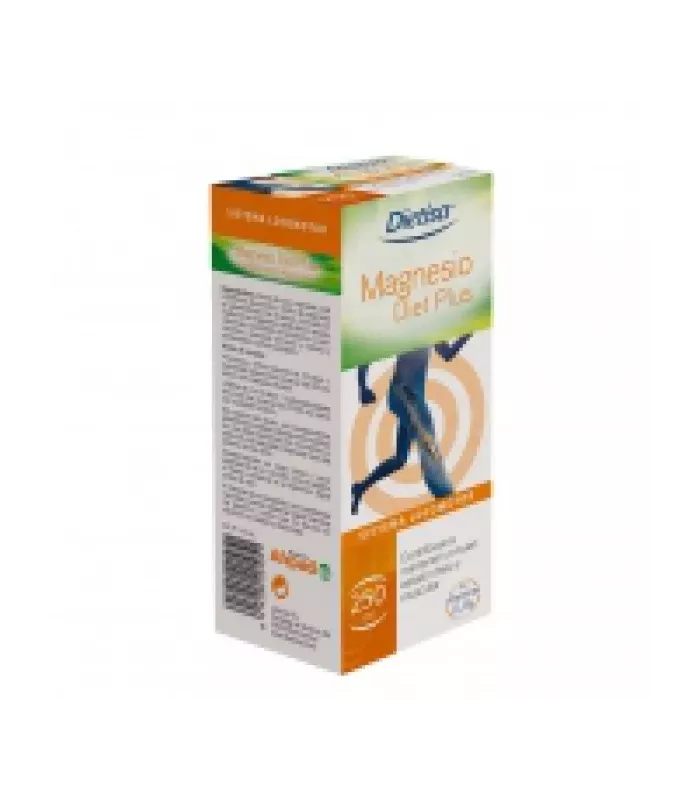 Suplemento de Magnesio con Vitamina D y B6 para la salud ósea y muscular.