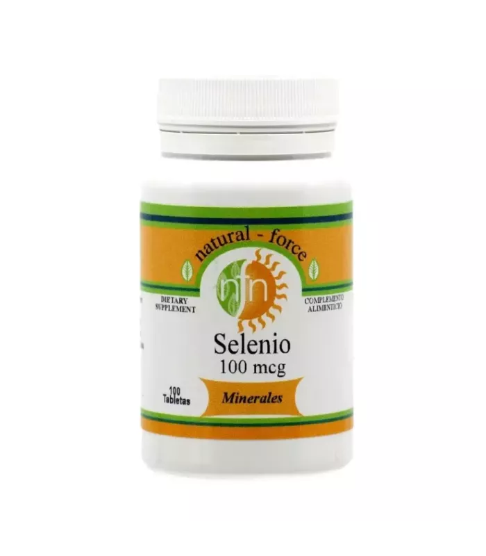 Imagen de un suplemento de selenio que apoya la salud reproductiva y el mantenimiento del cabello y uñas.