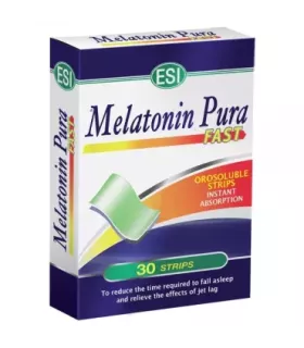 Complemento de melatonina pura en strips de menta para una rápida absorción y mejora del sueño.