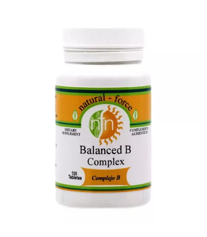 Imagen de un frasco de suplemento vitamínico con vitaminas del grupo B.