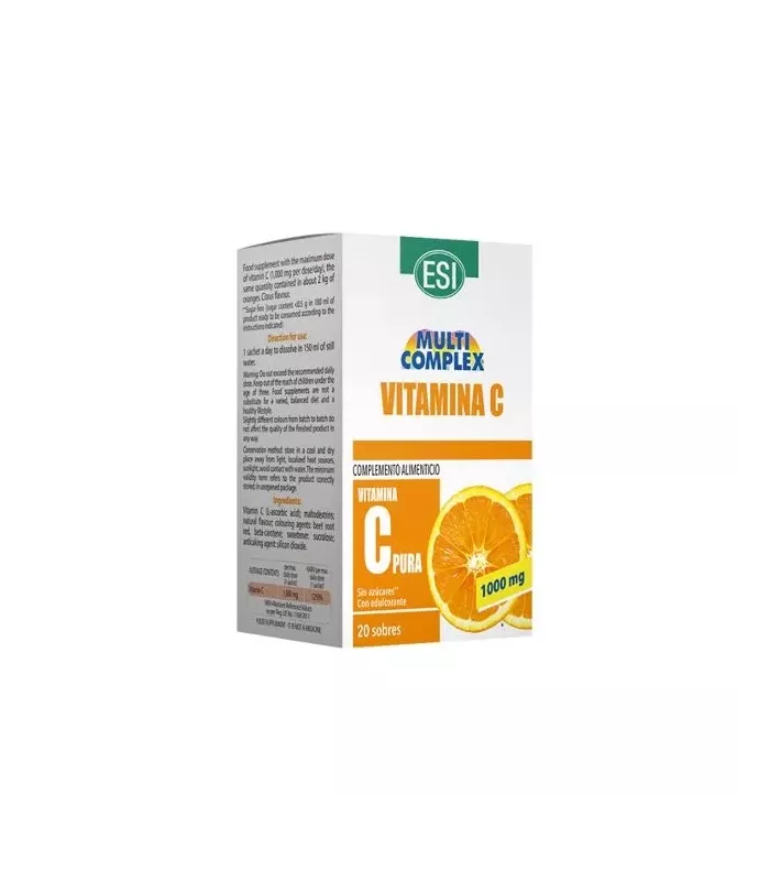 Suplemento en polvo de 1000 mg de Vitamina C en sobres individuales