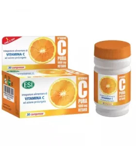 Imagen de complemento alimenticio de Vitamina C concentrada 1000 mg con fórmula Retard para liberación lenta.
