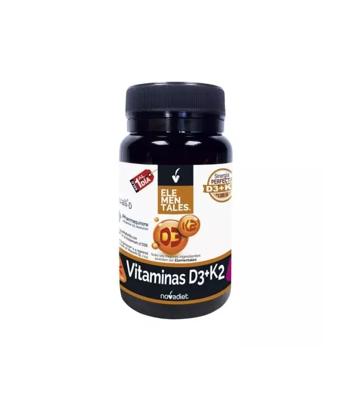 Imagen de un suplemento de vitaminas D y K para el mantenimiento saludable de los huesos.